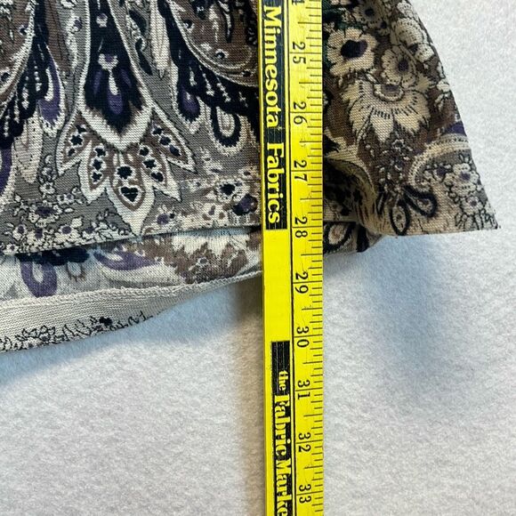 FREE PEOPLE T-Shirt Women’s XS Multicolor Paisley Floral Short Sleeve Boho Top - Picture 8 of 11